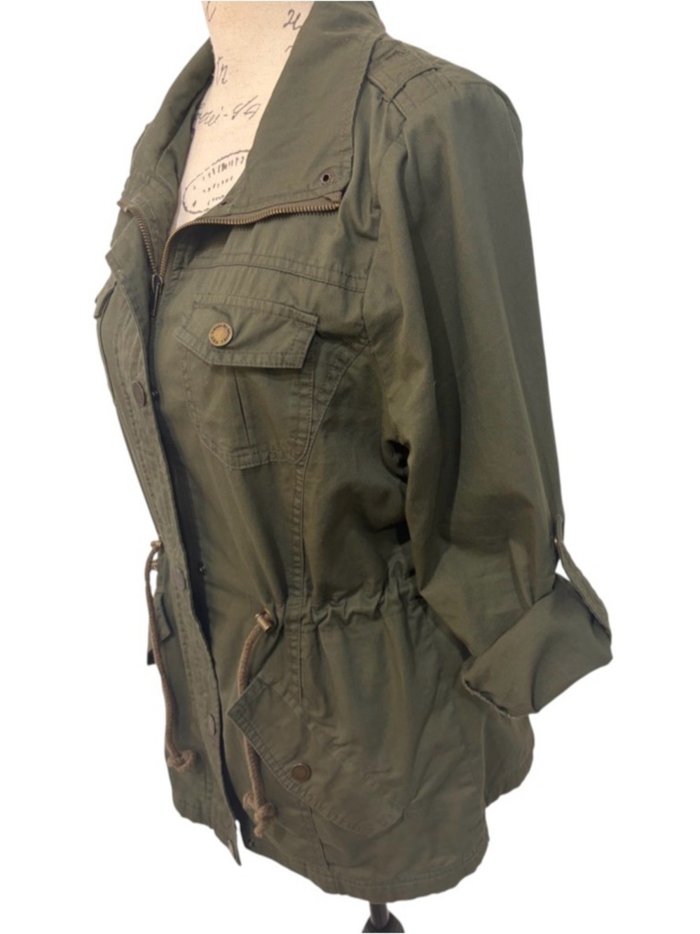 Made by Johnny WJC643 Olive Green Military Safari Anorak Jacket M - Picture 4 of 10